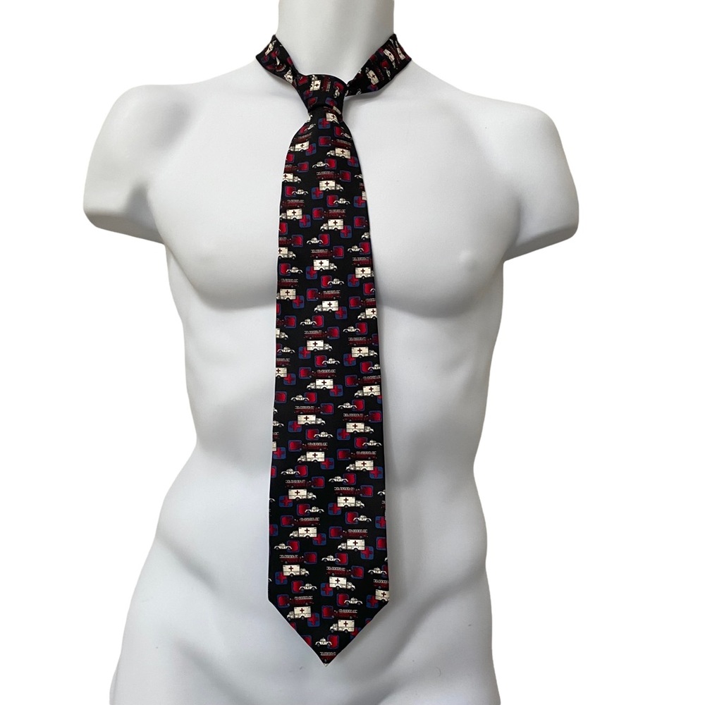 Public Service Neck Tie Ambulance Doctor Nurse Police EMT Theme